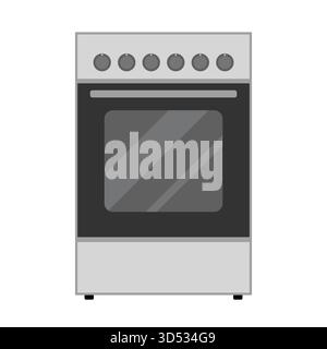 Illustration moderne du four électrique. Idéal pour une utilisation dans les graphiques d'appareils de cuisine, les présentations de produits ménagers, les infographies ou le matériel éducatif Illustration de Vecteur