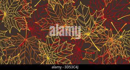 Beau motif de doodle sans couture avec croquis de feuilles. concevoir des cartes de voeux de fond et des invitations au mariage, anniversaire, fête des mères Illustration de Vecteur