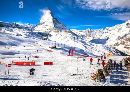Matterhorn Peak domaine skiable à Zermatt, région Valais en Suisse Alpes Banque D'Images