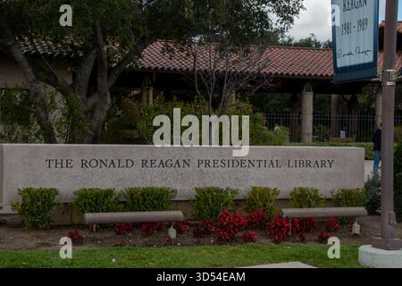 Entrée de la bibliothèque présidentielle Ronald Reagan Banque D'Images