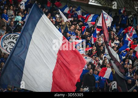 Paris, France. 13 novembre 2025. Supporters de la France lors de la Coupe du monde FIFA 2026, qualifications, match de football du Groupe d entre la France et l'Ukraine le 13 novembre 2025 au stade du Parc des Princes à Paris, France - photo Matthieu Mirville/DPPI crédit : DPPI Media/Alamy Live News Banque D'Images