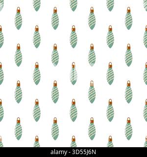 Motif sans couture avec boules rayées vertes. Vecteur fond de vacances festif. Illustration de Vecteur