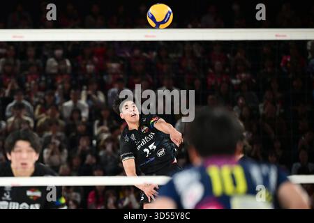 TOYOTA ARENA TOKYO, Tokyo, Japon. 13 novembre 2025. Kento Miyaura (), 13 NOVEMBRE 2025 - volleyball : 2025-26 HOMMES DE LIGUE SV entre Tokyo Great Bears - Wolfdogs Nagoya à TOYOTA ARENA TOKYO, Tokyo, Japon. Crédit : AFLO SPORT/Alamy Live News Banque D'Images
