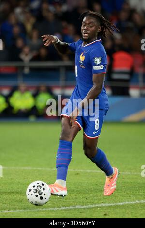 Paris, France. 13 novembre 2025. Manu Kone de France lors de la Coupe du monde FIFA 2026, qualifications, match de football du Groupe d entre la France et l'Ukraine le 13 novembre 2025 au stade Parc des Princes à Paris, France - photo Jean Catuffe/DPPI crédit : DPPI Media/Alamy Live News Banque D'Images