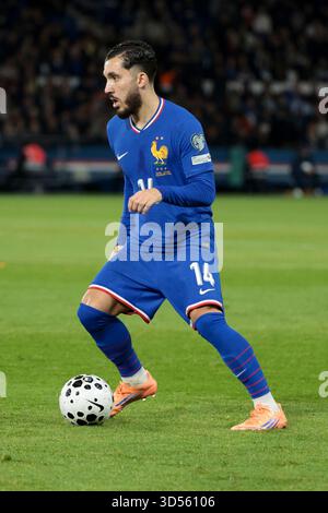 Paris, France. 13 novembre 2025. Ryan Cherki de France lors de la Coupe du monde FIFA 2026, qualifications, match de football du Groupe d entre la France et l'Ukraine le 13 novembre 2025 au stade du Parc des Princes à Paris, France - photo Jean Catuffe/DPPI crédit : DPPI Media/Alamy Live News Banque D'Images