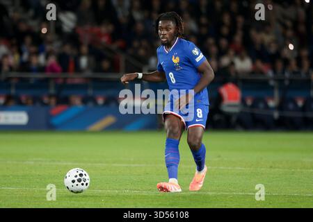 Paris, France. 13 novembre 2025. Manu Kone de France lors de la Coupe du monde FIFA 2026, qualifications, match de football du Groupe d entre la France et l'Ukraine le 13 novembre 2025 au stade Parc des Princes à Paris, France - photo Jean Catuffe/DPPI crédit : DPPI Media/Alamy Live News Banque D'Images
