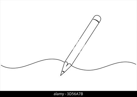 Dessin continu au crayon d'une ligne dans un style de contour minimaliste simple Illustration de Vecteur