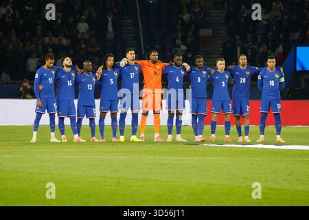 Paris, France. 13 novembre 2025. L'équipe de France lors du match de qualification de la Coupe du monde de football 2026, France vs Ukraine au stade du Parc des Princes, Paris, France le 13 novembre 2025. Photo de Henri Szwarc/ABACAPRESS.COM crédit : Abaca Press/Alamy Live News Banque D'Images
