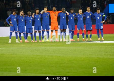 Paris, France. 13 novembre 2025. L'équipe de France lors du match de qualification de la Coupe du monde de football 2026, France vs Ukraine au stade du Parc des Princes, Paris, France le 13 novembre 2025. Photo de Henri Szwarc/ABACAPRESS.COM crédit : Abaca Press/Alamy Live News Banque D'Images