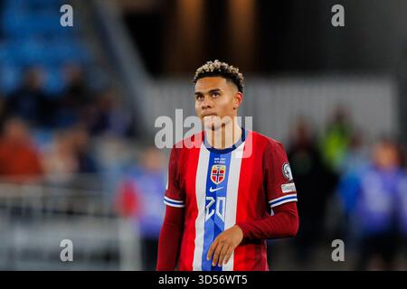 Oslo, Norvège. 13 novembre 2025. Antonio Nusa (20 ans) de Norvège vu lors du match de qualification pour la Coupe du monde 2026 entre la Norvège et l'Estonie au stade Ullevaal à Oslo. Crédit : Gonzales photo/Alamy Live News Banque D'Images