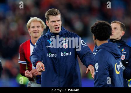 Oslo, Norvège. 13 novembre 2025. Alexander Sorloth de Norvège vu après le match de qualification pour la Coupe du monde 2026 entre la Norvège et l'Estonie au stade Ullevaal à Oslo. Crédit : Gonzales photo/Alamy Live News Banque D'Images