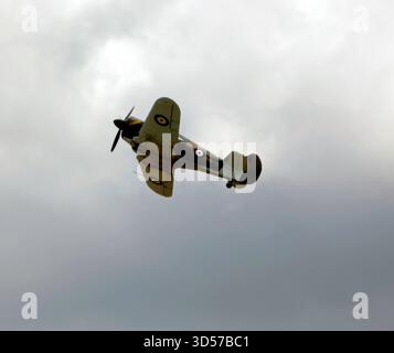 A Replica, Commonwealth Aircraft Corporation CA-13 Boomerang, effectuant une exposition volante, au spectacle aérien de la bataille d'Angleterre, IWM Duxford, 2025 Banque D'Images