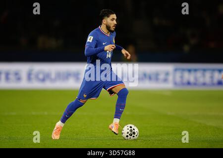 PARIS, France. 13 novembre 2025. Rayan Cherki (France) lors du match de football entre les qualifications européennes pour la Coupe du monde de la FIFA 2026, WM, Weltmeisterschaft, Fussball, France et Ukraine au Parc des Princes crédit : HMB Media/Alamy Live News Banque D'Images