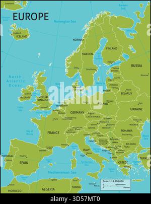 Carte de l’Europe Illustration de Vecteur