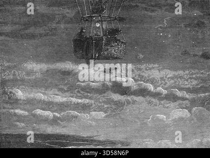 Poteau de ballon de Paris pendant le siège de Paris 1870–1871 lors de la guerre franco-prussienne. Banque D'Images