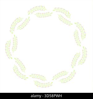 Cadre de cercle de Pâques, couronne avec branches. Illustration vectorielle. Illustration de Vecteur