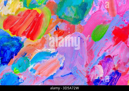 Peintures colorées sur palatte de mélange. Banque D'Images