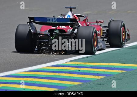 7 novembre 2925 ; Sao Paulo, Brésil Charles Leclerc (mon) Scuderia Ferrari SF-25 lors des essais libres du Grand Prix F1 du Brésil à Autodromo Jose Carlos Pace Banque D'Images