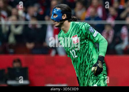Varsovie, Pologne. 15 novembre 2025. Kamil Grabara, Polonais, lors du match de qualification du Groupe G de la Coupe du monde de la FIFA 2026 opposant la Pologne aux pays-Bas au stade PGE Narodowy à Varsovie, Pologne, le 14 novembre 2025 (photo Andrew Surma/Sipa USA). Crédit : Sipa USA/Alamy Live News Banque D'Images