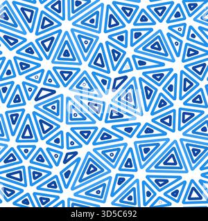 Fond de mosaïque abstrait avec des triangles de taille moyenne avec de multiples triangles intérieurs répétés. Illustration de Vecteur