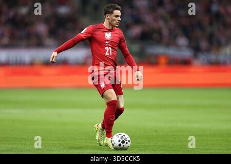 Varsovie, Pologne. 14 novembre 2025. Nicola Zalewski de Pologne lors de la Coupe du monde FIFA 2026, qualifications, match de football du Groupe G entre la Pologne et les pays-Bas le 14 novembre 2025 au stade PGE Narodowy à Varsovie, Pologne - photo Piotr Matusewicz/DPPI crédit : DPPI Media/Alamy Live News Banque D'Images