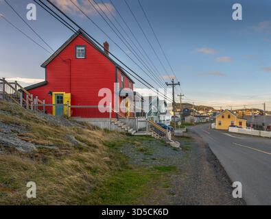 Vue matinale des bâtiments historiques à Bonavista, Terre-Neuve-et-Labrador, Canada Banque D'Images