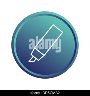 Icône de marqueur. Symbole de l'outil de dessin. Contour de la forme vectorielle. Article de fournitures scolaires. SPE 10. Illustration de Vecteur