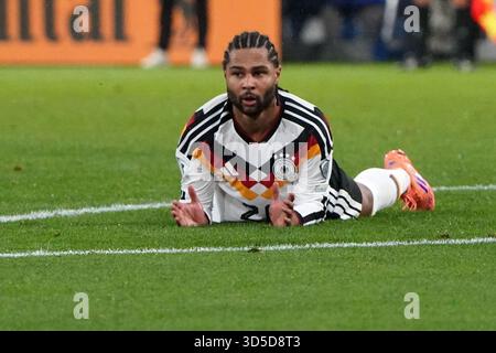 Luxembourg, Luxembourg. 14 novembre 2025. DFB Maenner Nationalmannschaft, équipe nationale masculine, qualification WM 2026, qualifications Coupe du monde 2026, luxembourg vs Deutschland, stade de Luxembourg Serge Gnabry Deutschland Aktion, Einzelbild, Fotocopyright Gladys Chai von der Laage la réglementation de la FIFA interdit toute utilisation de photographies comme séquences d'images et/ou quasi-vidéo. Crédit : dpa/Alamy Live News Banque D'Images