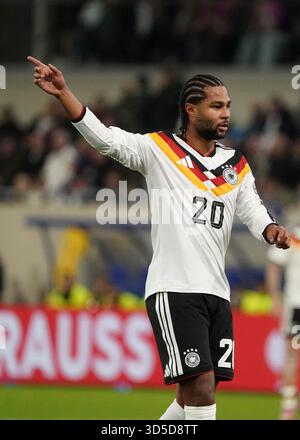 Luxembourg, Luxembourg. 14 novembre 2025. DFB Maenner Nationalmannschaft, équipe nationale masculine, qualification WM 2026, qualifications Coupe du monde 2026, luxembourg vs Deutschland, stade de Luxembourg Serge Gnabry Deutschland Aktion, Einzelbild, Fotocopyright Gladys Chai von der Laage la réglementation de la FIFA interdit toute utilisation de photographies comme séquences d'images et/ou quasi-vidéo. Crédit : dpa/Alamy Live News Banque D'Images