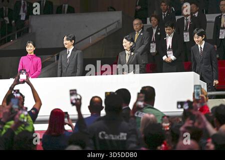 Tokyo, Japon. 15 novembre 2025. (De gauche à droite) des membres de la famille royale japonaise (princesse Kako, prince héritier Fumihito Akishino, princesse héritière Kiko et prince Hisahito) assistent à la cérémonie d'ouverture des Jeux olympiques de Tokyo, photographiés au Metropolitan Gymnasium le 15 novembre 2025 à Tokyo, au Japon. (Crédit image : © POOL via ZUMA Press Wire) USAGE ÉDITORIAL SEULEMENT ! Non destiné à UN USAGE commercial ! Banque D'Images