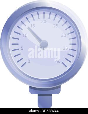 Icône du manomètre de lecture. Dessin animé de lecture de l'icône de vecteur de manomètre pour la conception de Web isolée sur fond blanc Illustration de Vecteur