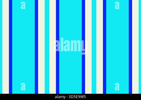Motif rayé éclatant. La répétition de bandes verticales en bleu, aqua et blanc cassé crée une toile de fond rétro et audacieuse. Parfait pour la conception de Web, les textiles, ou di Illustration de Vecteur
