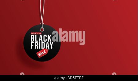 Solde du vendredi fou offre spéciale promotion shopping vente au détail événement publicitaire des fêtes Illustration de Vecteur