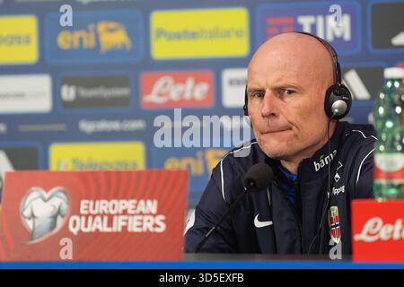Milan, Italie. 15 novembre 2025. L'entraîneur de la Norvège Ståle Solbakken lors de la conférence de presse la veille du match entre l'Italie et la Norvège, Milan, Italie du Nord - samedi 15 novembre 2025. Sport - Soccer . (Photo de Spada/LaPresse) crédit : LaPresse/Alamy Live News Banque D'Images
