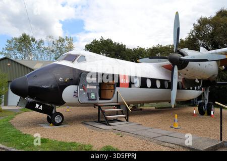 Le dernier avion de ligne Handley page Series 100 à turbopropulseurs survivant exposé au Museum of Berkshire Aviation, Woodley, Royaume-Uni Banque D'Images