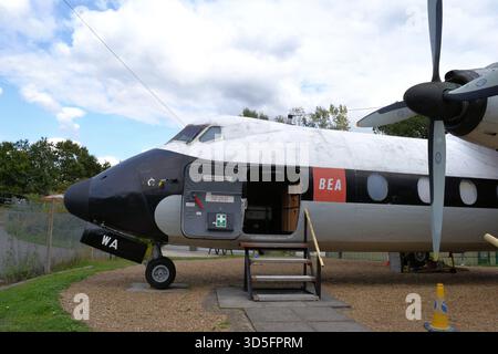 Le dernier avion de ligne Handley page Series 100 à turbopropulseurs survivant exposé au Museum of Berkshire Aviation, Woodley, Royaume-Uni Banque D'Images