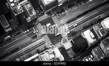 Tokyo, Japon - 13 avril 2023 : image aérienne panoramique de Tokyo prise depuis le Tokyo Skytree, mettant en vedette le. horizon spacieux et moderne de la ville. Banque D'Images