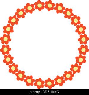 Cadres ronds élégants décorés de feuilles vertes. Ensemble de motif de couronne fleurie pour carte de voeux ou de mariage Illustration de Vecteur