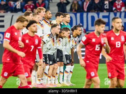 Luxembourg, Luxembourg. 14 novembre 2025. Photos d'équipe avant le match avec Leon Goretzka d'Allemagne Waldemar Anton d'Allemagne Nick Woltemade d'Allemagne Jonathan Tah d'Allemagne Aleksandar Pavlovic d'Allemagne Oliver Baumann gardien de but d'Allemagne David Raum d'Allemagne Serge Gnabry d'Allemagne Florian Wirtz d'Allemagne Leroy Sane d'Allemagne Ridle Baku d'Allemagne dans le match de qualification pour la Coupe du monde FIFA 2026 LUXEMBOURG - Allemagne 0-2 en saison 2025/2026 le 14 novembre 2025 au LUXEMBOURG. Photographe : ddp images/STAR-images crédit : ddp Media GmbH/Alamy Live News Banque D'Images