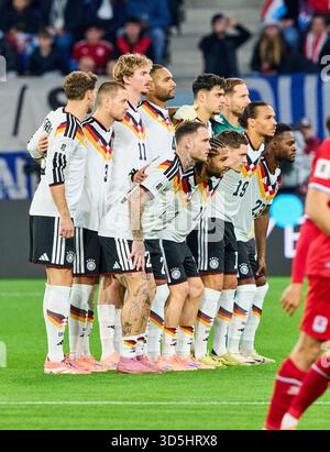 Luxembourg, Luxembourg. 14 novembre 2025. Photos d'équipe avant le match avec Leon Goretzka d'Allemagne Waldemar Anton d'Allemagne Nick Woltemade d'Allemagne Jonathan Tah d'Allemagne Aleksandar Pavlovic d'Allemagne Oliver Baumann gardien de but d'Allemagne David Raum d'Allemagne Serge Gnabry d'Allemagne Florian Wirtz d'Allemagne Leroy Sane d'Allemagne Ridle Baku d'Allemagne dans le match de qualification pour la Coupe du monde FIFA 2026 LUXEMBOURG - Allemagne 0-2 en saison 2025/2026 le 14 novembre 2025 au LUXEMBOURG. Photographe : ddp images/STAR-images crédit : ddp Media GmbH/Alamy Live News Banque D'Images