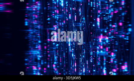 Gros plan du modèle de réseau neuronal, fond de structure LLM. Concept technologique de traitement des données volumineuses de L'IA. Arrière-plan abstrait d'apprentissage automatique. Numérique Banque D'Images