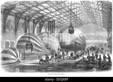 Fabrication française de ballons pendant la guerre franco-prussienne. Banque D'Images