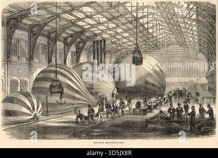 Fabrication française de ballons pendant la guerre franco-prussienne. Banque D'Images