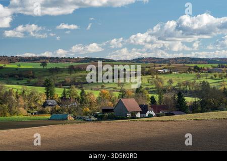 Ferme allemande en automne Banque D'Images