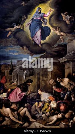 Saint Roch Visite le Plague-Stricken 1575 par Jacopo Bassano Jacopo Da Ponte (1510-1592) l'Italie, l'italien Banque D'Images