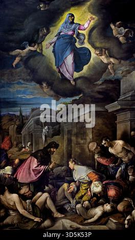 Saint Roch Visite le Plague-Stricken 1575 par Jacopo Bassano Jacopo Da Ponte (1510-1592) l'Italie, l'italien Banque D'Images