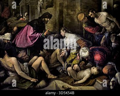 Saint Roch Visite le Plague-Stricken 1575 par Jacopo Bassano Jacopo Da Ponte (1510-1592) l'Italie, l'italien Banque D'Images