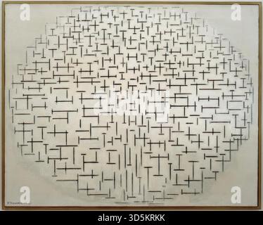 Composition X en Noir et Blanc, 1915 par Piet Mondrian Illustration de Vecteur