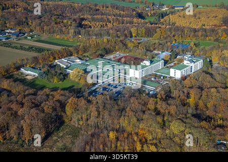 Luftbild, Berufsbildungswerk Volmarstein und Werner-Richard-Berufskolleg Schule, herstliche Bäume, Grundschöttel, Wetter, Ruhrgebiet, Nordrhein-Westfalen, Deutschland ACHTUNGxMINDESTHONORARx60xEURO *** vue aérienne, Volmarstein Vocational Training Center et Werner Richard Vocational College School, arbres d'automne, Grundschöttel, Wetter, Ruhr area, Rhénanie du Nord-Westphalie, Allemagne ATTENTIONxMINDESTHONORARx60xEURO Banque D'Images