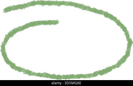 Esquisse à la craie cadre rond contour vert Illustration de Vecteur